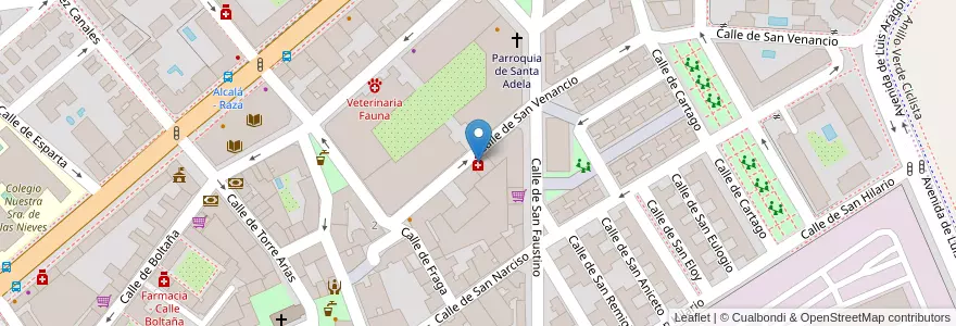Mapa de ubicacion de Farmacia - Calle San Venancio 10 en 西班牙, Comunidad De Madrid, Comunidad De Madrid, Área Metropolitana De Madrid Y Corredor Del Henares, Madrid.