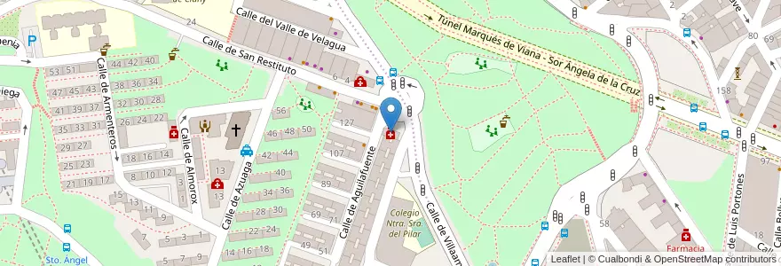 Mapa de ubicacion de Farmacia - Calle Sánchez Preciados 79 en إسبانيا, منطقة مدريد, منطقة مدريد, Área Metropolitana De Madrid Y Corredor Del Henares, مدريد.