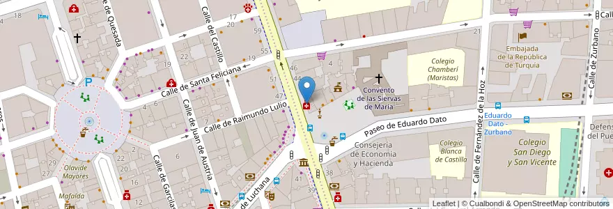 Mapa de ubicacion de Farmacia - Calle Santa Engracia 40 en إسبانيا, منطقة مدريد, منطقة مدريد, Área Metropolitana De Madrid Y Corredor Del Henares, مدريد.