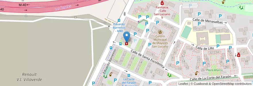 Mapa de ubicacion de Farmacia - Calle Santa Escolástica 1 en إسبانيا, منطقة مدريد, منطقة مدريد, Área Metropolitana De Madrid Y Corredor Del Henares, مدريد.