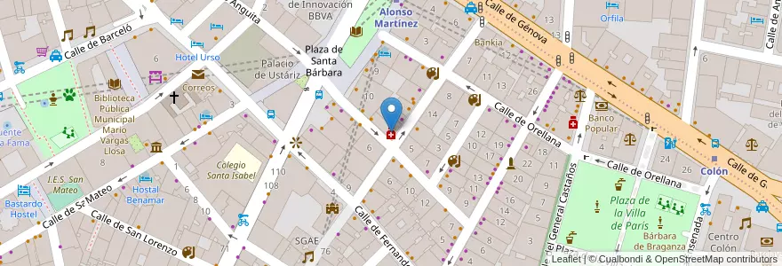 Mapa de ubicacion de Farmacia - Calle Santa Teresa 3 en 西班牙, Comunidad De Madrid, Comunidad De Madrid, Área Metropolitana De Madrid Y Corredor Del Henares, Madrid.