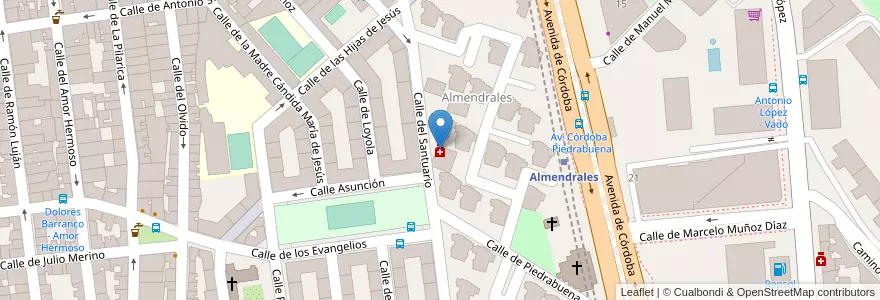 Mapa de ubicacion de Farmacia - Calle Santuario 11 en スペイン, マドリード州, Comunidad De Madrid, Área Metropolitana De Madrid Y Corredor Del Henares, Madrid.