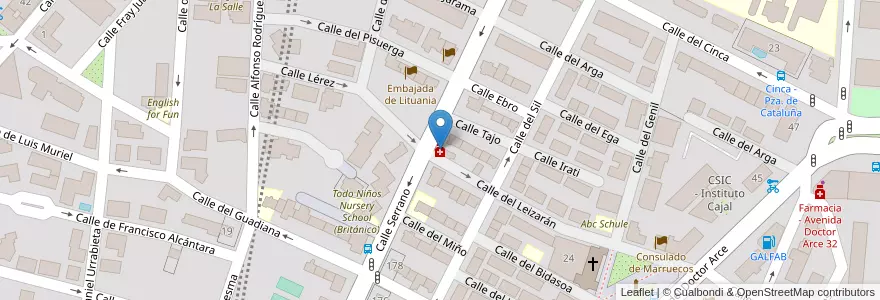 Mapa de ubicacion de Farmacia - Calle Serrano 186 en Испания, Мадрид, Мадрид, Área Metropolitana De Madrid Y Corredor Del Henares, Мадрид.
