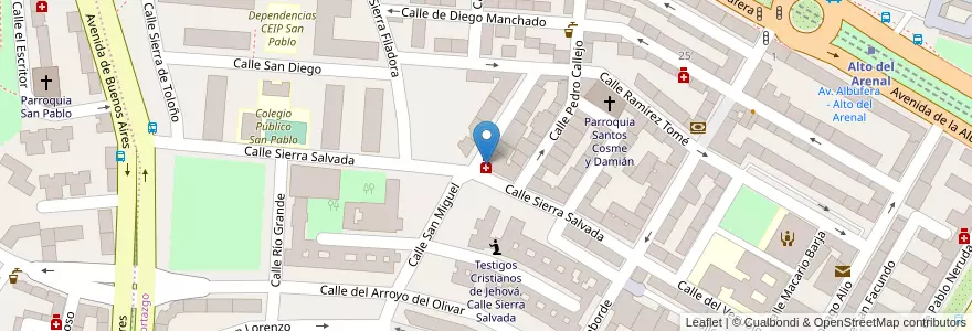 Mapa de ubicacion de Farmacia - Calle Sierra Salvada 27 en Spain, Community Of Madrid, Community Of Madrid, Área Metropolitana De Madrid Y Corredor Del Henares, Madrid.