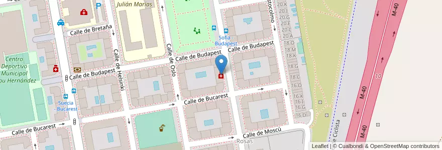 Mapa de ubicacion de Farmacia - Calle Sofía 195 en Испания, Мадрид, Мадрид, Área Metropolitana De Madrid Y Corredor Del Henares, Мадрид.