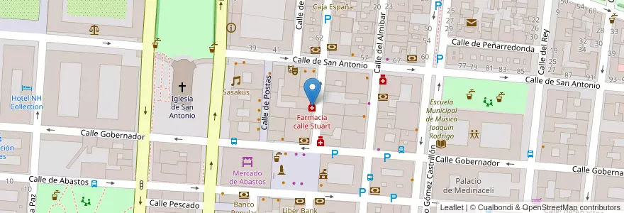 Mapa de ubicacion de Farmacia calle Stuart en 스페인, Comunidad De Madrid, Comunidad De Madrid, Las Vegas, Aranjuez.
