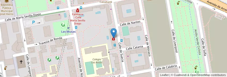 Mapa de ubicacion de Farmacia - Calle Suecia 81 en 스페인, Comunidad De Madrid, Comunidad De Madrid, Área Metropolitana De Madrid Y Corredor Del Henares, 마드리드.