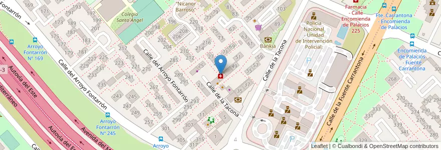 Mapa de ubicacion de Farmacia - Calle Tacona 45 en 西班牙, Comunidad De Madrid, Comunidad De Madrid, Área Metropolitana De Madrid Y Corredor Del Henares, Madrid.