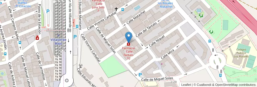 Mapa de ubicacion de Farmacia - Calle Tántalo 10 en إسبانيا, منطقة مدريد, منطقة مدريد, Área Metropolitana De Madrid Y Corredor Del Henares, مدريد.