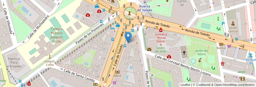 Mapa de ubicacion de Farmacia - Calle Toledo 129 en إسبانيا, منطقة مدريد, منطقة مدريد, Área Metropolitana De Madrid Y Corredor Del Henares, مدريد.