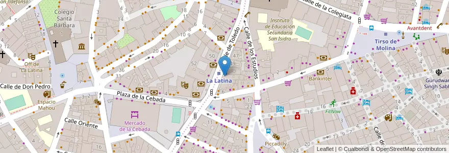 Mapa de ubicacion de Farmacia - Calle Toledo 53 en إسبانيا, منطقة مدريد, منطقة مدريد, Área Metropolitana De Madrid Y Corredor Del Henares, مدريد.