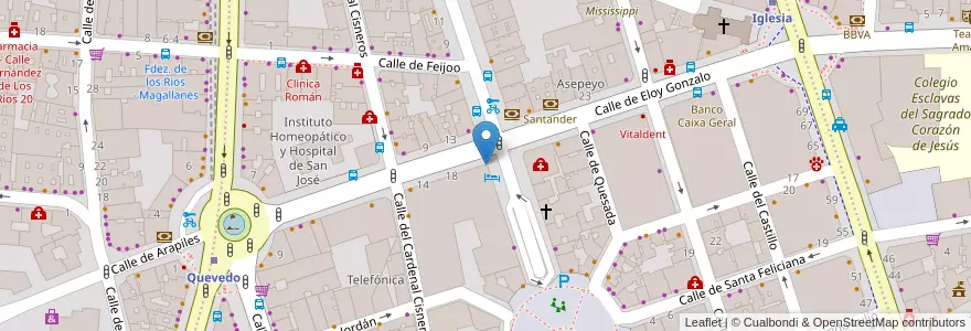 Mapa de ubicacion de Farmacia - Calle Trafalgar 35 en إسبانيا, منطقة مدريد, منطقة مدريد, Área Metropolitana De Madrid Y Corredor Del Henares, مدريد.