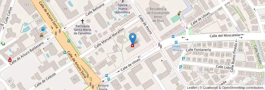Mapa de ubicacion de Farmacia - Calle Ulises 7 en إسبانيا, منطقة مدريد, منطقة مدريد, Área Metropolitana De Madrid Y Corredor Del Henares, مدريد.