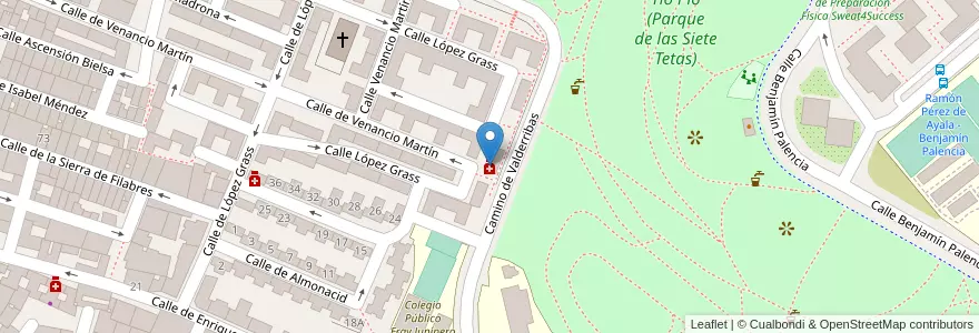 Mapa de ubicacion de Farmacia - Calle Venancio Martín 45 en İspanya, Comunidad De Madrid, Comunidad De Madrid, Área Metropolitana De Madrid Y Corredor Del Henares, Madrid.