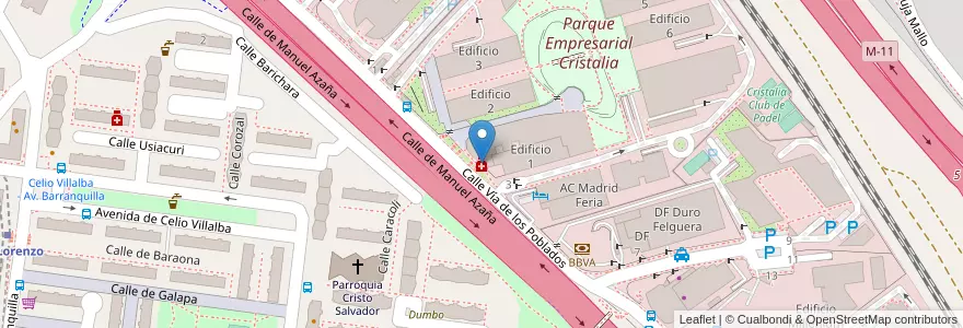 Mapa de ubicacion de Farmacia - Calle Vía de los Poblados 3 en 스페인, Comunidad De Madrid, Comunidad De Madrid, Área Metropolitana De Madrid Y Corredor Del Henares, 마드리드.