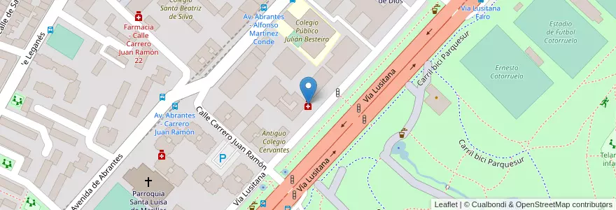 Mapa de ubicacion de Farmacia - Calle Vía Lusitana 70 en Испания, Мадрид, Мадрид, Área Metropolitana De Madrid Y Corredor Del Henares, Мадрид.