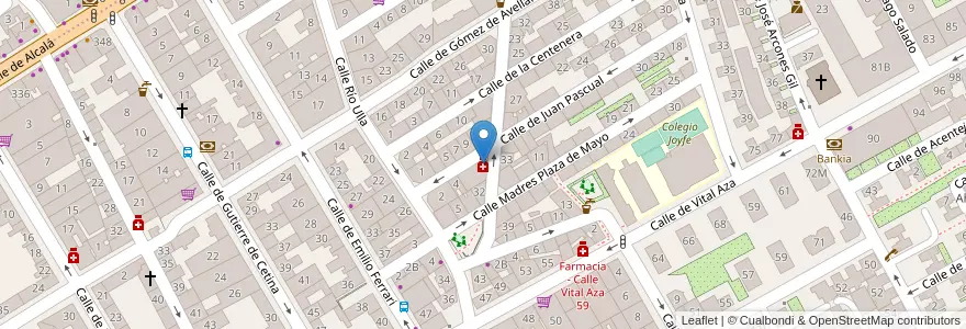 Mapa de ubicacion de Farmacia - Calle Vicente Espinel 26 en スペイン, マドリード州, Comunidad De Madrid, Área Metropolitana De Madrid Y Corredor Del Henares, Madrid.