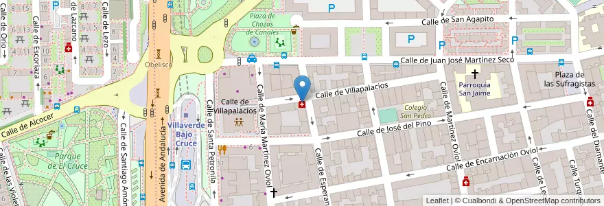 Mapa de ubicacion de Farmacia - Calle Villapalacios 6 en إسبانيا, منطقة مدريد, منطقة مدريد, Área Metropolitana De Madrid Y Corredor Del Henares, مدريد.