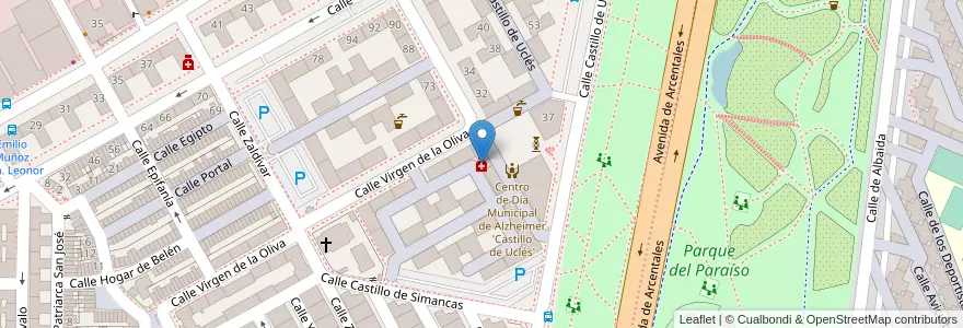 Mapa de ubicacion de Farmacia - Calle Virgen de La Oliva 22 en إسبانيا, منطقة مدريد, منطقة مدريد, Área Metropolitana De Madrid Y Corredor Del Henares, مدريد.