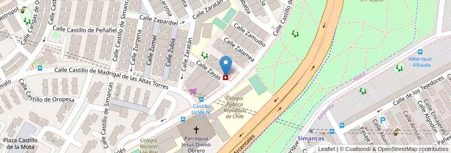 Mapa de ubicacion de Farmacia - Calle Zayas 2 en スペイン, マドリード州, Comunidad De Madrid, Área Metropolitana De Madrid Y Corredor Del Henares, Madrid.
