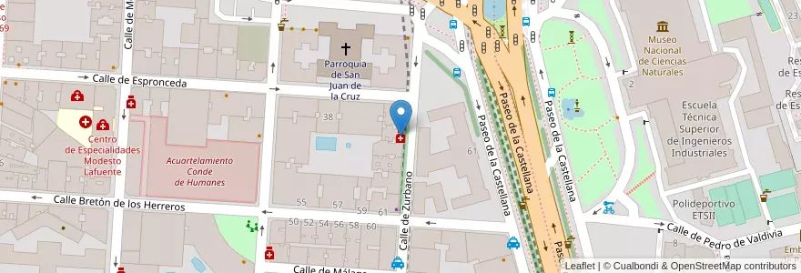 Mapa de ubicacion de Farmacia - Calle Zurbano 89 en Spain, Community Of Madrid, Community Of Madrid, Área Metropolitana De Madrid Y Corredor Del Henares, Madrid.