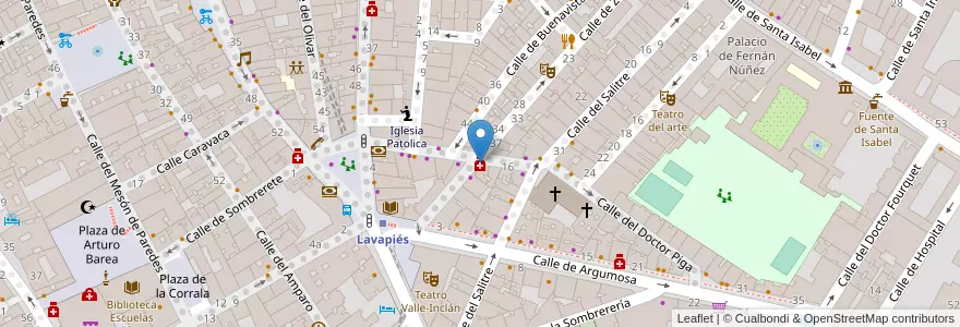 Mapa de ubicacion de Farmacia - Calle Zurita 41 en اسپانیا, بخش خودمختار مادرید, بخش خودمختار مادرید, Área Metropolitana De Madrid Y Corredor Del Henares, مادرید.