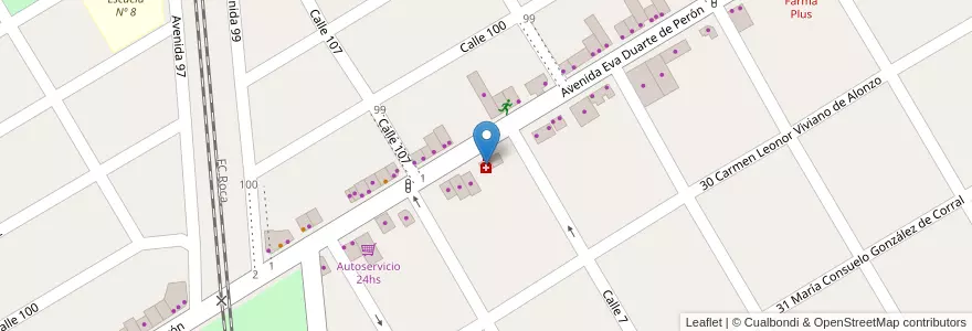 Mapa de ubicacion de Farmacia Campano en Argentine, Province De Buenos Aires, Partido De Presidente Perón.