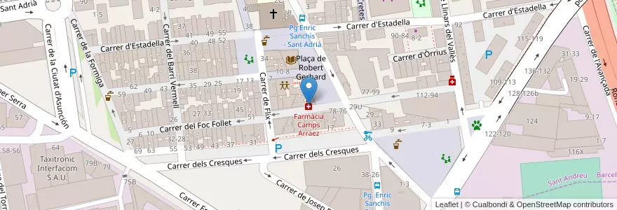 Mapa de ubicacion de Farmàcia Camps Arraez en Испания, Каталония, Барселона, Барселонес, Барселона.
