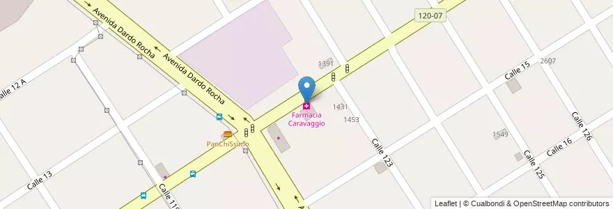Mapa de ubicacion de Farmacia Caravaggio en Argentine, Province De Buenos Aires, Partido De Berazategui, Berazategui.