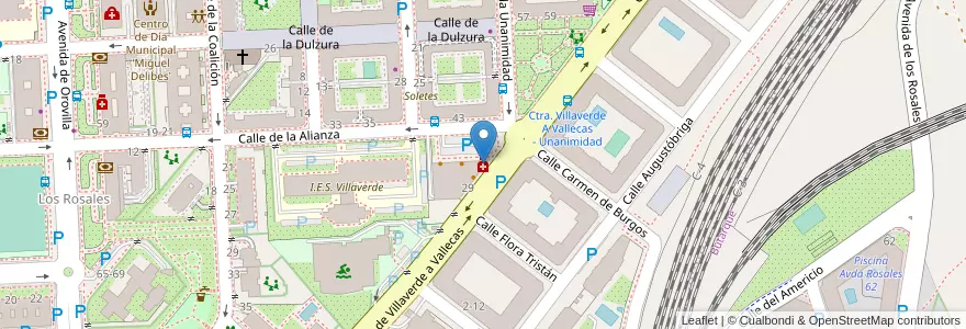 Mapa de ubicacion de Farmacia - Carretera Villaverde a Vallecas, 29, Local 4Y5 en Испания, Мадрид, Мадрид, Área Metropolitana De Madrid Y Corredor Del Henares, Мадрид.