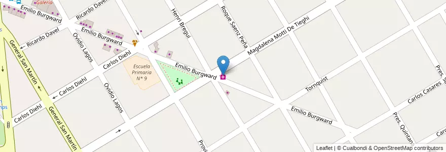 Mapa de ubicacion de Farmacia Castangino en Argentinië, Buenos Aires, Partido De Almirante Brown, Longchamps.