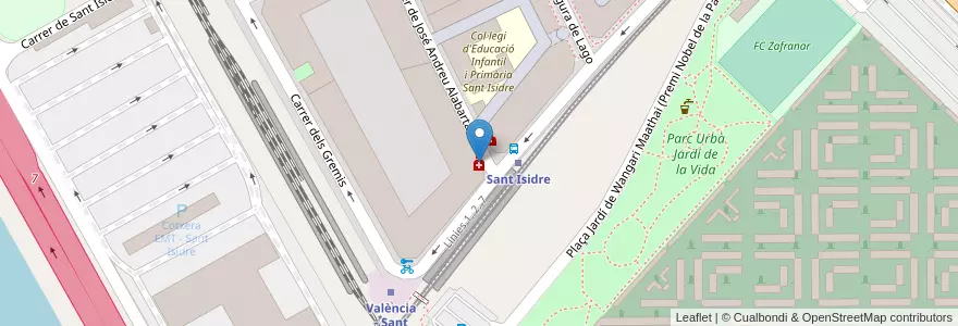Mapa de ubicacion de Farmacia Castejon en スペイン, バレンシア州, València / Valencia, Comarca De València, València.