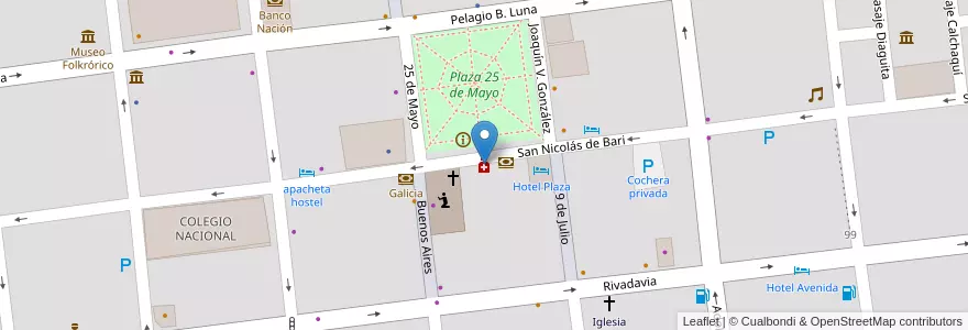 Mapa de ubicacion de Farmacia Castore en Argentina, La Rioja, Departamento Capital, La Rioja.