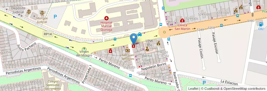 Mapa de ubicacion de Farmacia Central en アルゼンチン, サンフアン州, チリ, Rivadavia.
