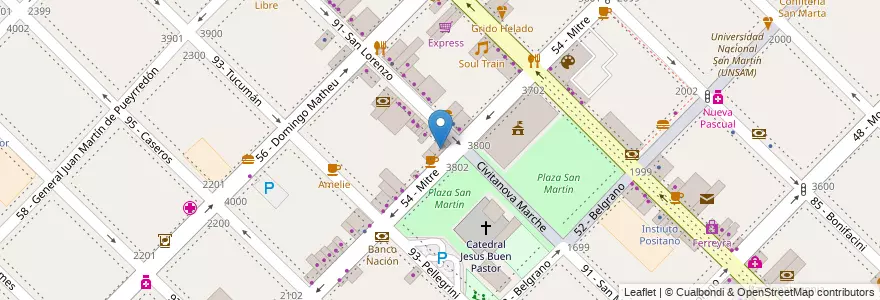 Mapa de ubicacion de Farmacia Central en Argentina, Buenos Aires, Partido De General San Martín, General San Martín, Villa Lynch.