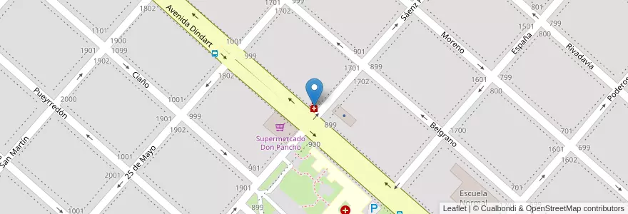 Mapa de ubicacion de Farmacia Centro de Empleados de Comercio II en Arjantin, Buenos Aires, Partido De Ayacucho, Ayacucho.