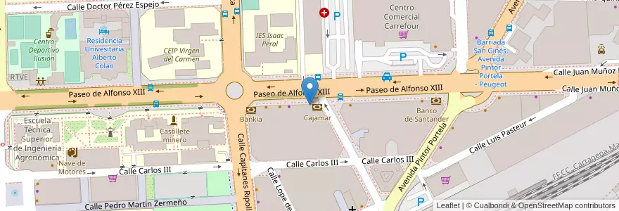 Mapa de ubicacion de Farmacia Clemente en Испания, Región De Murcia, Región De Murcia, Campo De Cartagena Y Mar Menor, Cartagena.