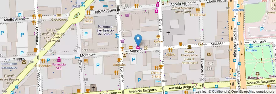 Mapa de ubicacion de Farmacia Colon, Montserrat en Argentine, Ciudad Autónoma De Buenos Aires, Comuna 1, Buenos Aires.