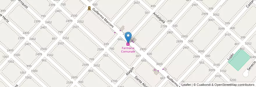 Mapa de ubicacion de Farmacia Comunale en Arjantin, Buenos Aires, Partido De La Matanza, Isidro Casanova.