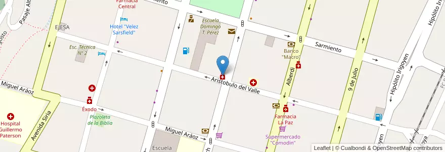 Mapa de ubicacion de Farmacia Consentini en 阿根廷, Jujuy, Departamento San Pedro, Municipio De San Pedro De Jujuy.