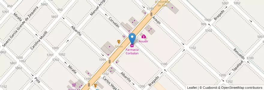 Mapa de ubicacion de Farmacia Corbalan, Mataderos en Argentinië, Ciudad Autónoma De Buenos Aires, Comuna 9, Buenos Aires.