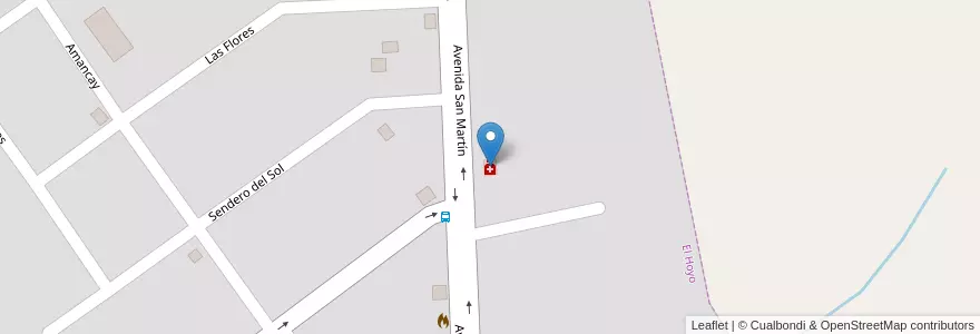 Mapa de ubicacion de Farmacia cordillera en Arjantin, Şili, Chubut, Departamento Cushamen, El Hoyo.