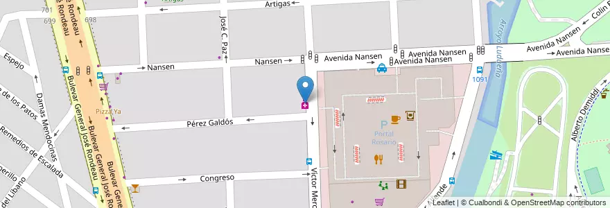 Mapa de ubicacion de Farmacia Cruz del Portal en Argentinië, Santa Fe, Departamento Rosario, Municipio De Rosario, Rosario.