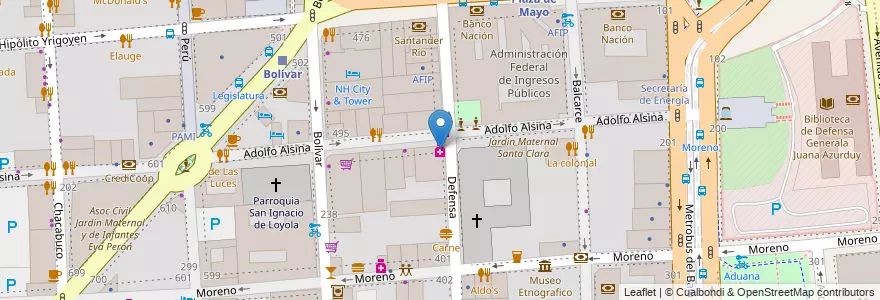 Mapa de ubicacion de Farmacia de la Estrella, Montserrat en アルゼンチン, Ciudad Autónoma De Buenos Aires, Comuna 1, ブエノスアイレス.