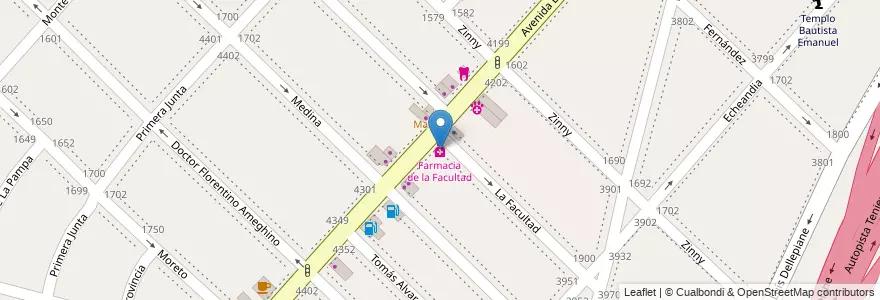 Mapa de ubicacion de Farmacia de la Facultad, Parque Avellaneda en Argentina, Autonomous City Of Buenos Aires, Comuna 9, Autonomous City Of Buenos Aires.