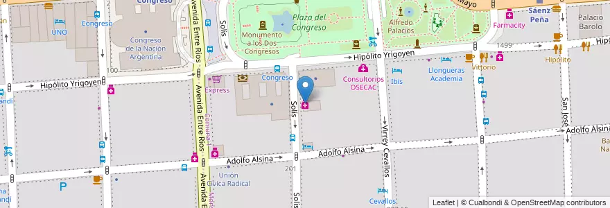 Mapa de ubicacion de Farmacia del Bosque, Montserrat en アルゼンチン, Ciudad Autónoma De Buenos Aires, ブエノスアイレス.