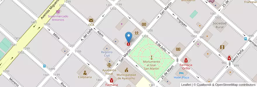 Mapa de ubicacion de Farmacia del Indio en Argentine, Province De Buenos Aires, Partido De Ayacucho, Ayacucho.