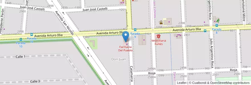 Mapa de ubicacion de Farmacia Del Pueblo en Argentine, Santa Fe, Departamento Rosario, Municipio De Funes, Funes.