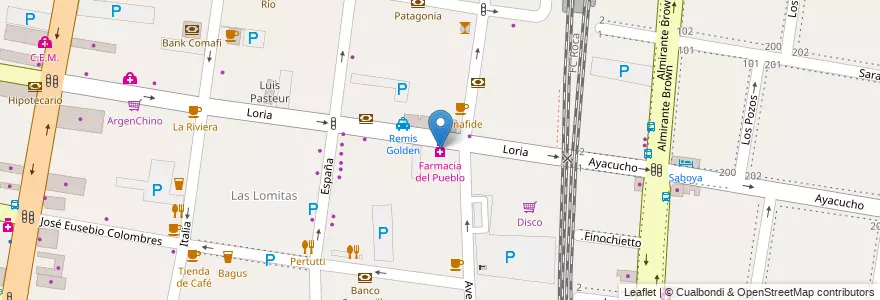 Mapa de ubicacion de Farmacia del Pueblo en Argentina, Provincia Di Buenos Aires, Partido De Lomas De Zamora, Lomas De Zamora.