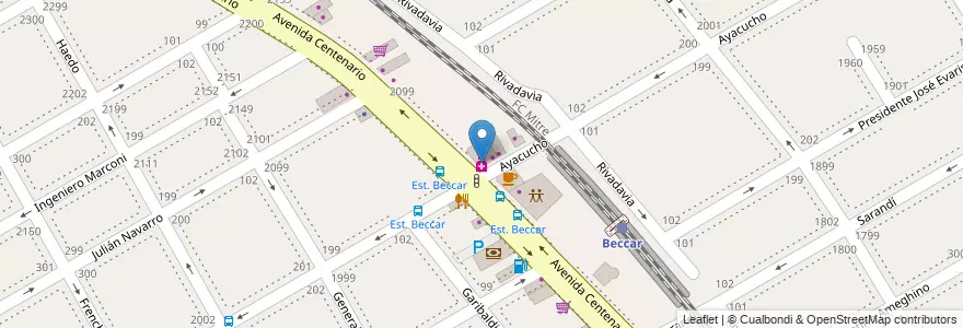 Mapa de ubicacion de Farmacia del Pueblo en Argentine, Province De Buenos Aires, Partido De San Isidro, Beccar.